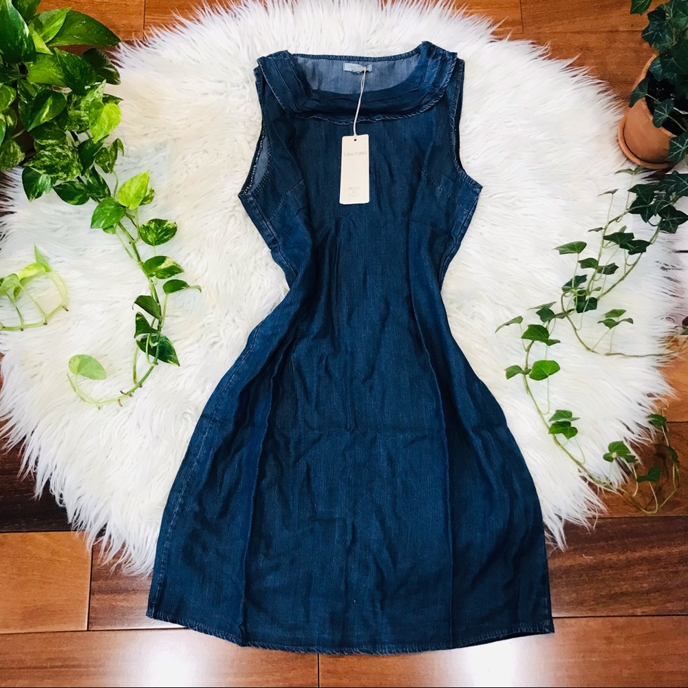 New🌿Made In Italy  Tencel Cowl Neck Dress